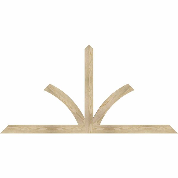 Ekena Millwork Richland Rough Sawn Timber Gable Bracket, Douglas Fir, 84"W x 42"H x 2"D x 4"F, 12/12 Pitch GBW084X42X0204RIC00RDF - main